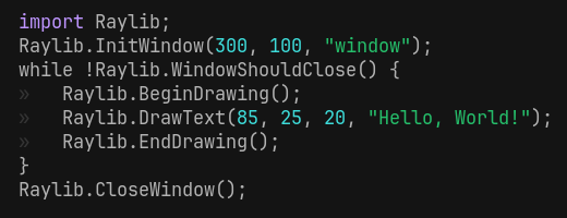 minik-script Raylib Hello World