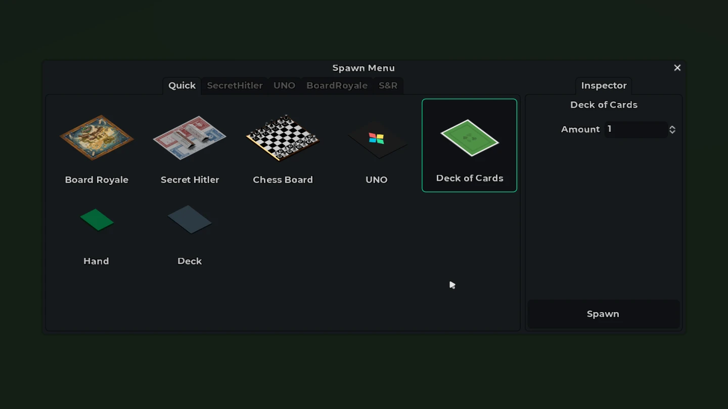 Tablordia Spawn Menu