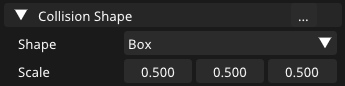 CollisionShape component in inspector